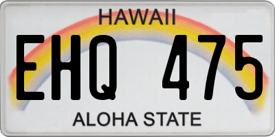 HI license plate EHQ475