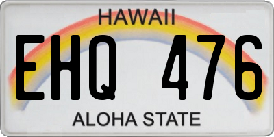 HI license plate EHQ476