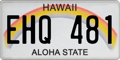 HI license plate EHQ481