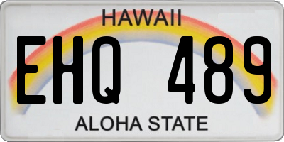 HI license plate EHQ489