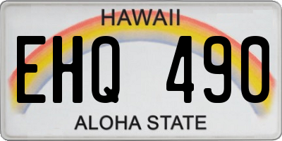 HI license plate EHQ490