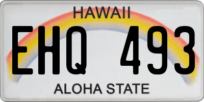 HI license plate EHQ493