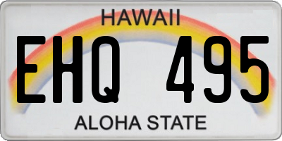 HI license plate EHQ495
