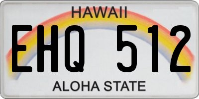 HI license plate EHQ512