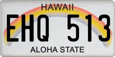 HI license plate EHQ513