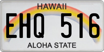 HI license plate EHQ516
