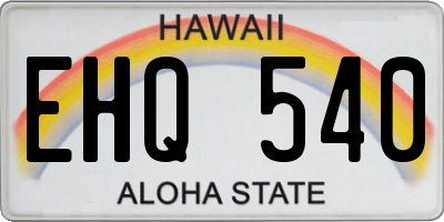 HI license plate EHQ540