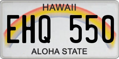 HI license plate EHQ550