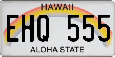 HI license plate EHQ555