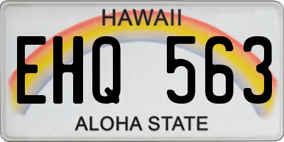 HI license plate EHQ563