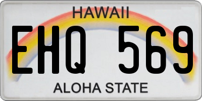 HI license plate EHQ569