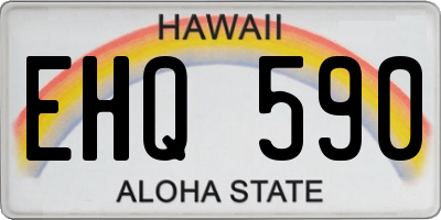 HI license plate EHQ590