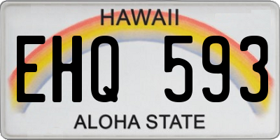 HI license plate EHQ593
