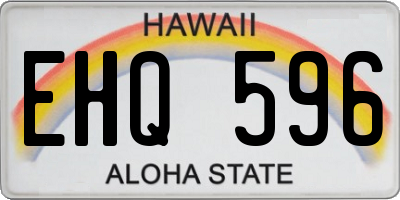 HI license plate EHQ596