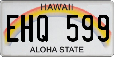 HI license plate EHQ599