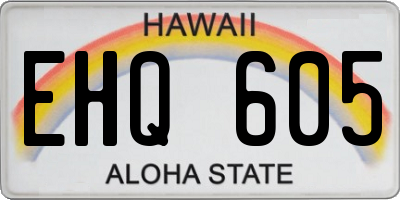 HI license plate EHQ605
