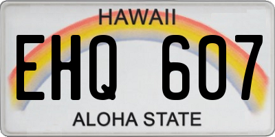 HI license plate EHQ607
