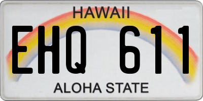HI license plate EHQ611
