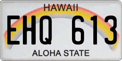 HI license plate EHQ613