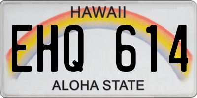 HI license plate EHQ614