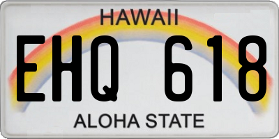 HI license plate EHQ618