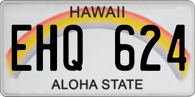 HI license plate EHQ624