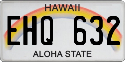 HI license plate EHQ632