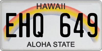 HI license plate EHQ649