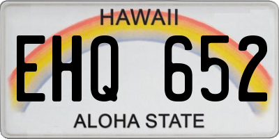 HI license plate EHQ652