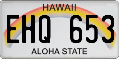 HI license plate EHQ653