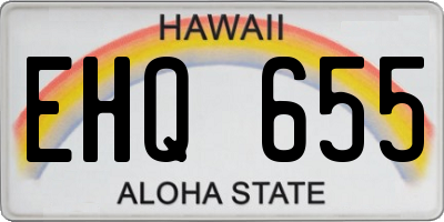 HI license plate EHQ655