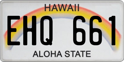 HI license plate EHQ661
