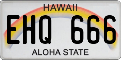 HI license plate EHQ666
