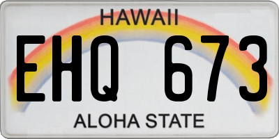 HI license plate EHQ673