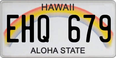 HI license plate EHQ679