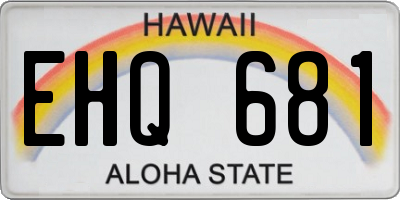 HI license plate EHQ681