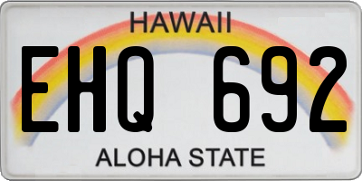 HI license plate EHQ692