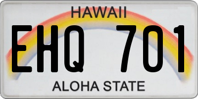 HI license plate EHQ701