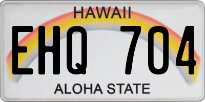 HI license plate EHQ704