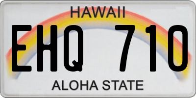 HI license plate EHQ710