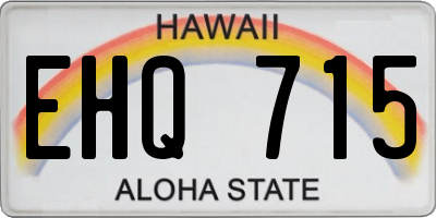 HI license plate EHQ715