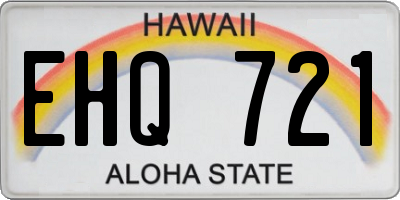 HI license plate EHQ721