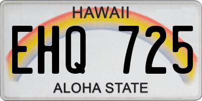 HI license plate EHQ725