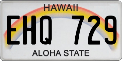HI license plate EHQ729