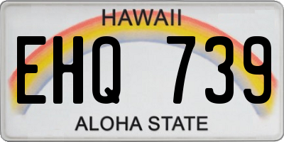 HI license plate EHQ739