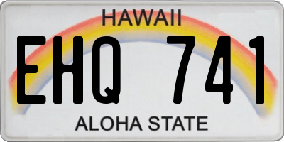 HI license plate EHQ741