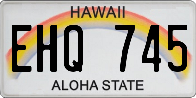 HI license plate EHQ745