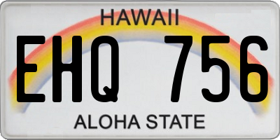 HI license plate EHQ756