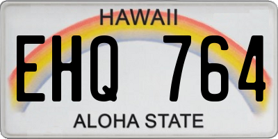 HI license plate EHQ764