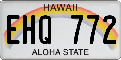 HI license plate EHQ772